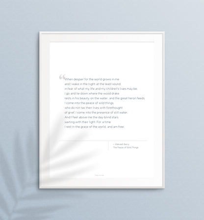 Printable Poem - Wendell Berry - Peace of Wild Things